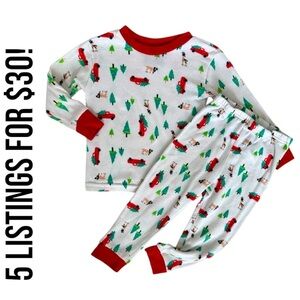 Macy’s 24 Month Christmas Trees Trucks Print Pajamas Set Boy Girl Festive